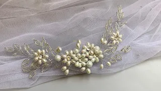 Pearl Bridal Hair Vine / Wedding Diy / How to make pearl floral hair vine