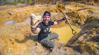 Digging DEEP For Fossilized Megalodon Shark Teeth!! (prehistoric riverbed)