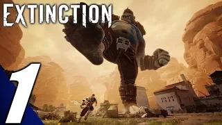 Extinction - Walkthrough Gameplay Part 1: Enemy At The Gates & Titan's Wrath (No Commentary) (PC)