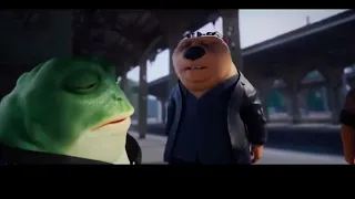 Chinese beaver and frog cartoon meme