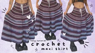 crochet flowy maxi skirt tutorial (easy)