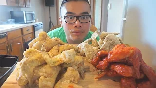 How to make 4 CRISPY FLAVOR WINGS | RECIPE | MUKBANG | QT