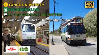 TTC, GO Transit POV Walk: Downtown Toronto to Orangeville, Ontario Via Brampton GO Station