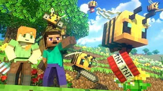 reacciono a la pelicula BEES FIGHT   Alex and Steve Life Minecraft Animation (parte 2)