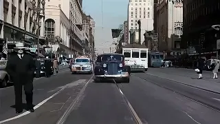 A Day in San Francisco 1940's in color [60fps, Remastered] w/added sound