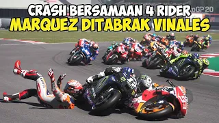 VINALES TABRAK MARQUEZ SAMPAI CRASH BERSAMAAN!! - RACE MOTOGP 2020 - MOTOGP 20 GAMEPLAY