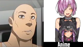 animé vs Reddit//the rock réaction meme