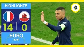 ALL GOALS & HIGHLIGHTS: FRANCE 14-0 GIBRALTAR | EURO 2024 QUALIFYING: MBAPPE 🔥