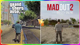 Mad Out 2 vs GTA 5 ( Comparison ) PC vs Moblie ?