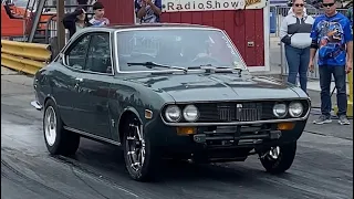 Rowdy 13B Turbo Mazda RX2 Almost Loses Control!