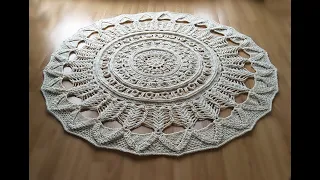 crochet home rug#63 easy pattern/crochet mandala/가정용 카펫을 갈고리로 엮다./croșetat covor acasă/خنجر خونه