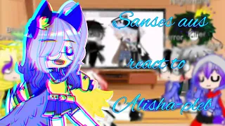 Sans aus react to Alisha-pleb sorry i copyright it and it crash'd again