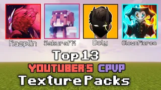 Top 13 Youtuber's CPVP Texture Packs | Minecraft | #pojavalauncher | Mac XD |