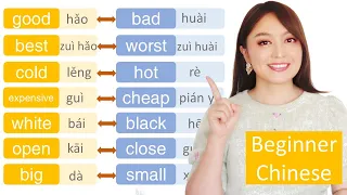 Beginner Chinese- 8 pairs of COMMON ANTONYMS you must know to start speak Chinese. Yimin Chinese