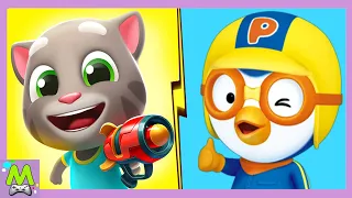 Talking Tom Blast Park vs Pororo Penguin Run.Том Меткий Стрелок против Пингвиненка Пороро.Кто Круче