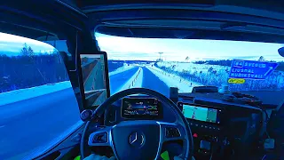 [POV TRUCK DRIVING] Hudiksvall to Söderhamn Benz Actros 2763,Daytime Trucking [Europe-Sweden]