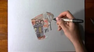 Итальянский художник Marcello Barenghi рисует 50 евро