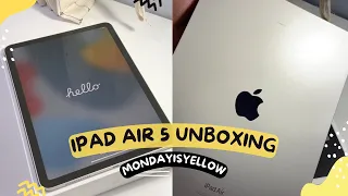 iPad Air 5 2022 Unboxing 📦 แกะกล่อง ติดฟิล์ม ย้ายข้อมูล - mondayisyellow_