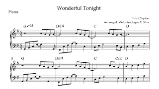 Eric Clapton - Wonderful Tonight - Arranged for solo piano, with music sheet