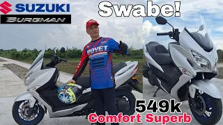 Actual Unit Test Ride -  Suzuki Burgman 400   Specs  Features Price  - Sobrang Comfortable neto