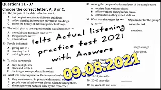 IELTS Listening Actual Test 2021 with Answers | 09.08.2021