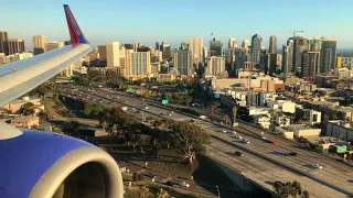 Southwest 737-700 Landing in San Diego (4K)