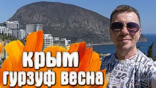 Крым, смотрим Гурзуф море набережная и крутая смотровая на горе