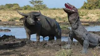 KOMODO DRAGON HUNTING BUFFALO‼😱😱