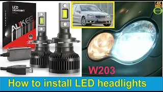 How to install LED headlights on the W203 C-Class Mercedes - Step by step instructions