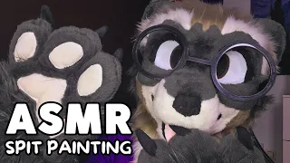 [Furry ASMR] Spit Painting | Fursuit Tingles (Mouth Sounds, Licks, Slurps, Ear Noms...)