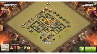 Clash of Clans TH6 vs TH6 Giant, Barbarian, Archer & Balloon (GiBarchLoon) Clan War 3 Star Attack