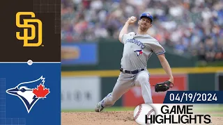 San Diego Padres Vs Toronto Blue Jays Game Highlights 04/19/2024 | MLB Highlight 2024