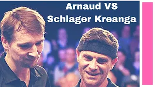 ARNAUD TTBelgiumTV VS SCHLAGER and KREANGA Kalinikos @ Legends Tour 2019 TABLE TENNIS