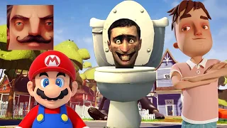 Hello Neighbor - New Secret Neighbor Skibidi Toilet Aaron Spider-Man Mario History Gameplay