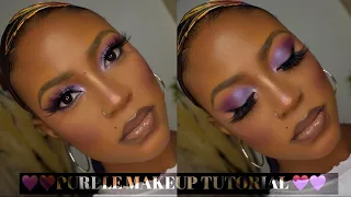 FLAWLESS FULL GLAM MAKEUP TUTORIAL FOR BEGINNERS || PURPLE SMOKEY EYESHADOW || IG MODEL