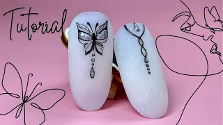 Easy Butterfly Nail Art 🦋|Butterfly Nail Design|Farfalla in Gel|Minimal Nail Art|Born Pretty