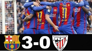 Full Time FC Barcelona vs Athletic Bilbao 3 - 0  -  All Goals Highlights  - La Liga 04/02/2017 HD