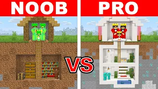Minecraft: NOOB vs PRO: SAFEST SECRET BASE BUILD CHALLENGE TO PROTECT MY FAMILY!