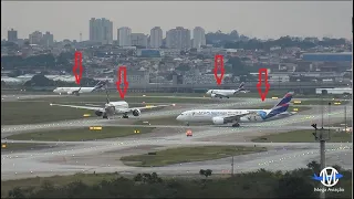 Fluxo Impressionante no Aeroporto Internacional de Guarulhos (SP) Pousos e Decolagens Incríveis ✔