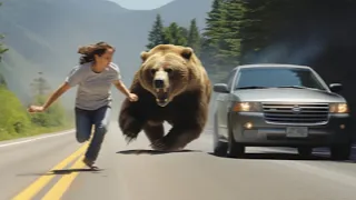 Women Try to Fight Away Grizzly Bear, But Instantly Regret It