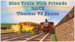SODOR Favorite Engines RACE | Thomas VS James | Blue Train With Friends | BTWF