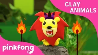 How to make Lion with Clay | Clay Animals | Animal Songs | Pinkfong Clay Time for Children