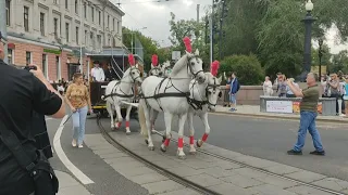 Парад трамваев в День московского транспорта 2023