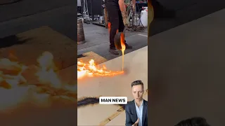 Man Ladles Molten Glass | Man News (via jonahward on ig) #glass #satisfying #oddlysatisfying #react