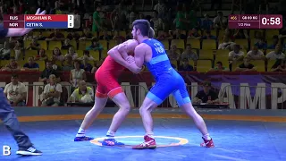 1/2 GR - 69 kg: R. MOSHIIAN (RUS) df. S. CETIN (NOR) by VPO1, 3-2