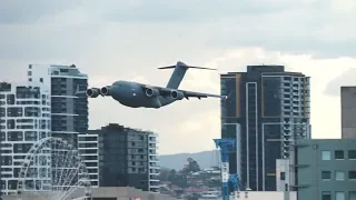 RAAF C-17 Globemaster + Roulettes | Brisbane Riverfire 2018 Flying Displays