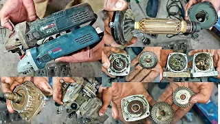 Bosch GWS 900 -125 , GWS 750 -100/115/125 angle grinder machine repair , details video