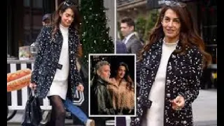 Amal Clooney is the epitome of class after paying a visit to husband George Clooney on set in NYC