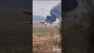 AN-26 military transport aircraft of ukrainian military shot down by Russian troops near zhukivtsi