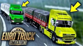 CHUVA FORTE ATRAPALHOU O COMBOIO DE BITREM DESCENDO A SERRA! - EURO TRUCK SIMULATOR 2 + G920